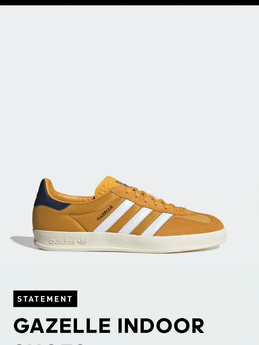 Adidas Gazelle Sneakers in Mustard Yellow, Navy and White unisex